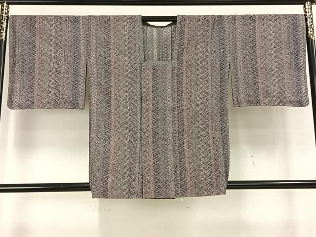 平和屋着物▽羽織 スリーシーズン 春夏秋 塵除け 変わり縞 正絹 逸品