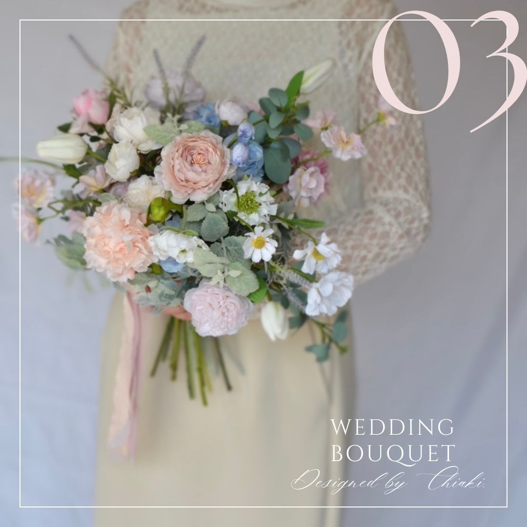 【完全オーダーメイド】ブーケ&ブートニア　ブーケスタンド付 ブートニア付）オーダーメイドウェディングブーケ | noutje