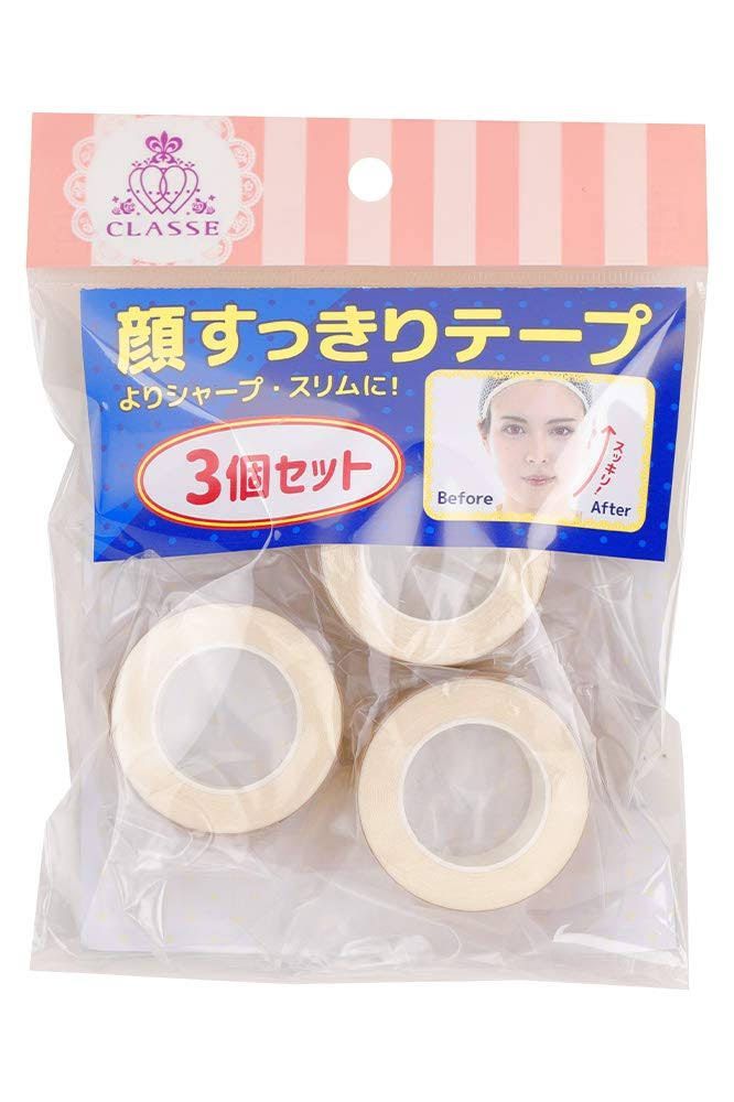 顔すっきりテープ×3個セット（送料無料）クラッセ リフトアップテープ コスプレ用テーピング 巻顔シール タルミ でか目 つり目 小顔効果 コスプレ メルカリ 