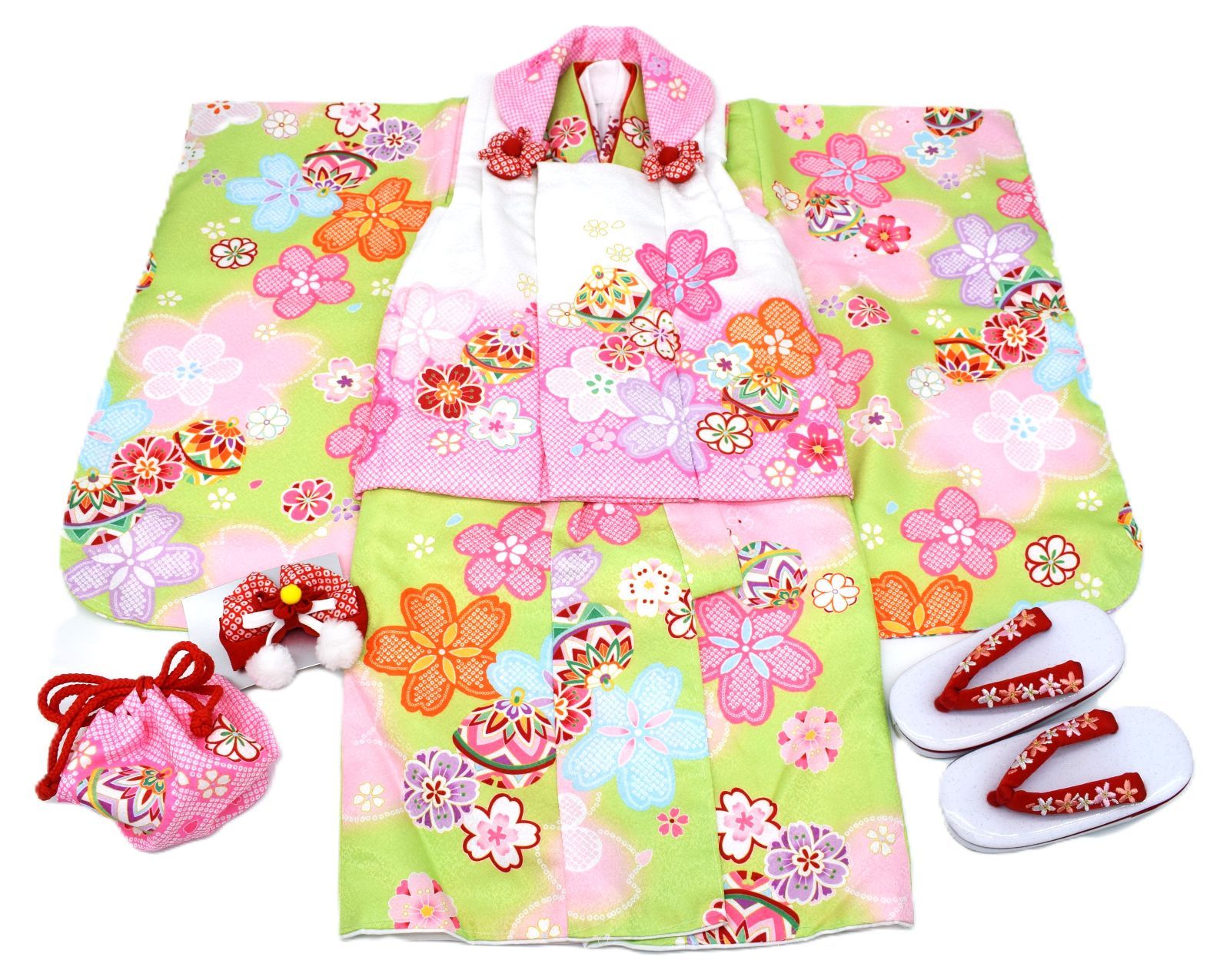 七五三3歳男の子正絹着物と正絹総絞り柄入りの被布（中綿無し） 正絹