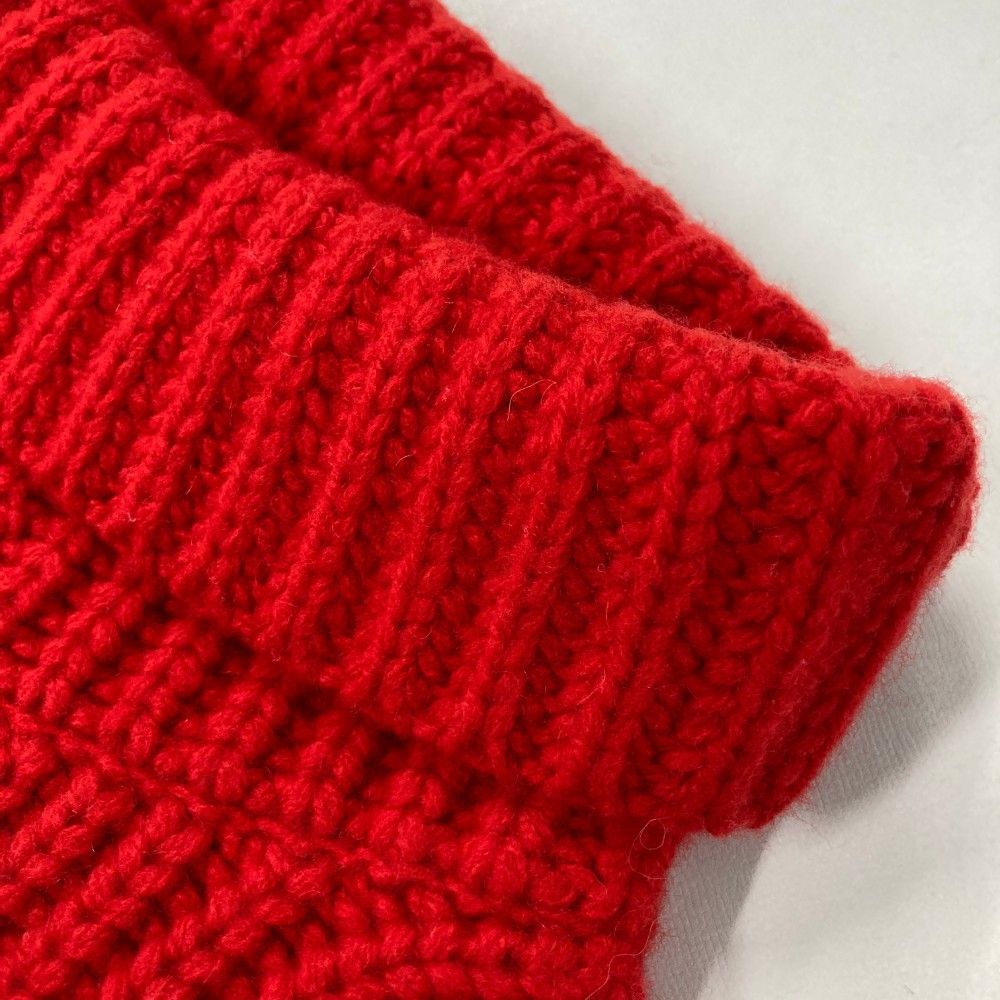 HYKE ハイク ニットベスト フリンジ レッド系 [240101343686