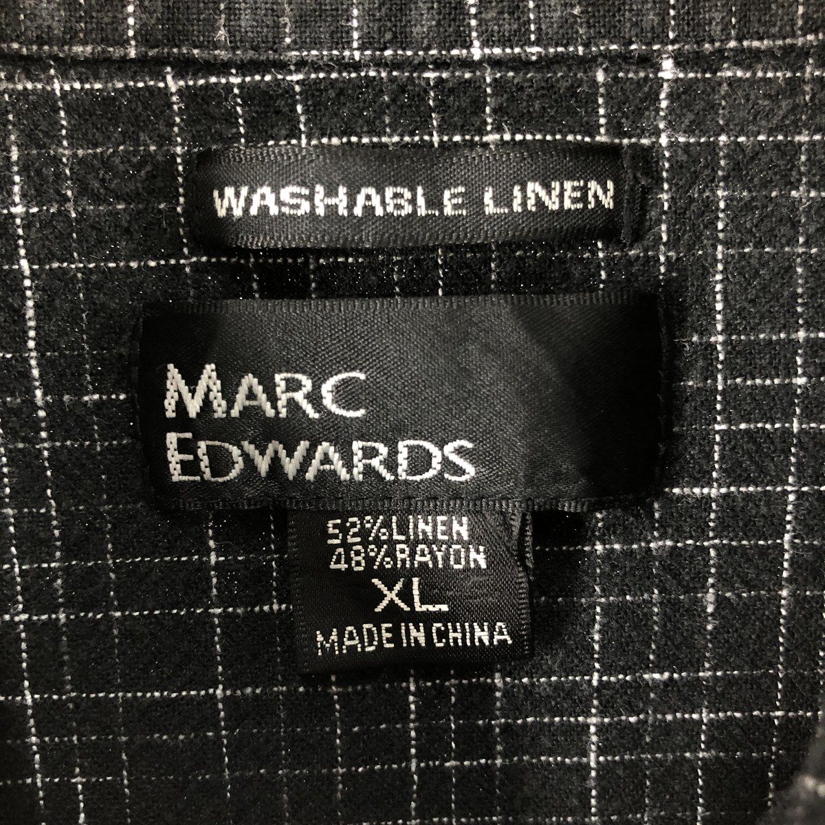 古着 MARC EDWARDS WASHABLE LINEN チェック柄 半袖 リネン