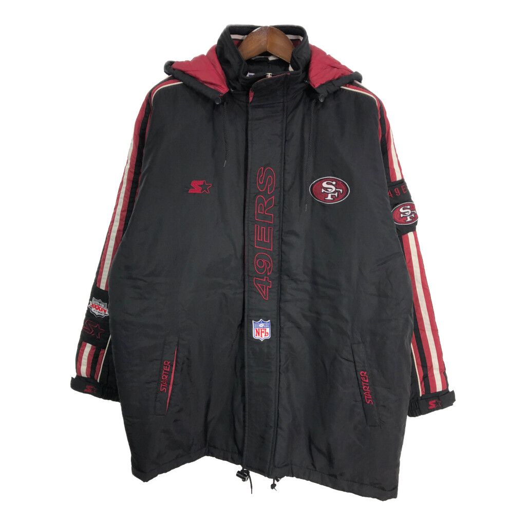 90年代 STARTER スターター NFL サンフランシスコ・49ers 中綿 ナイロン スタジアムジャケット プロチーム (メンズ XL) 中古 古着 S5888