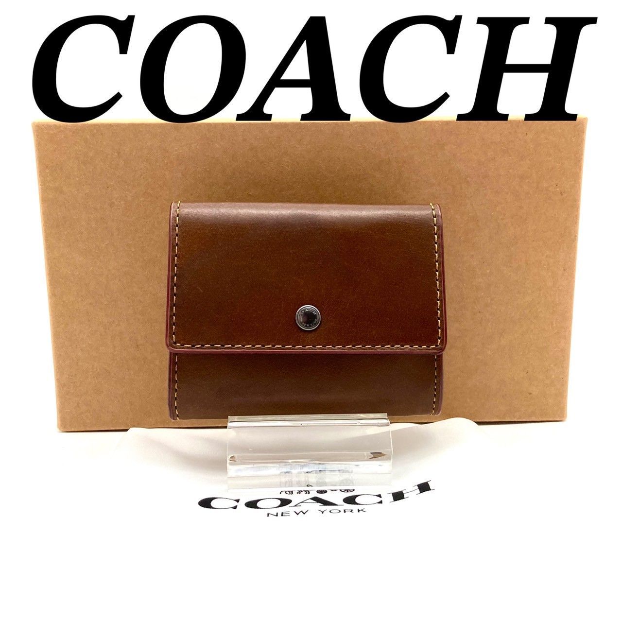 新品☆COACH(コーチ)ブラウン アニマル レザー コインケース