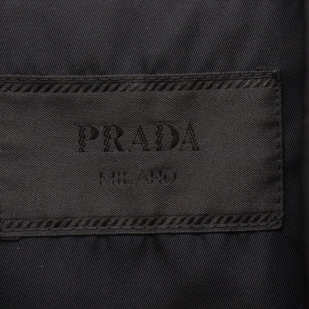 PRADA (プラダ) 22SS Wool × Re-Nylon Shirt ウール リサイクルナイロン シャツジャケット ジップシャツ 素材切替  SC569 S221 1XT0 ブラック