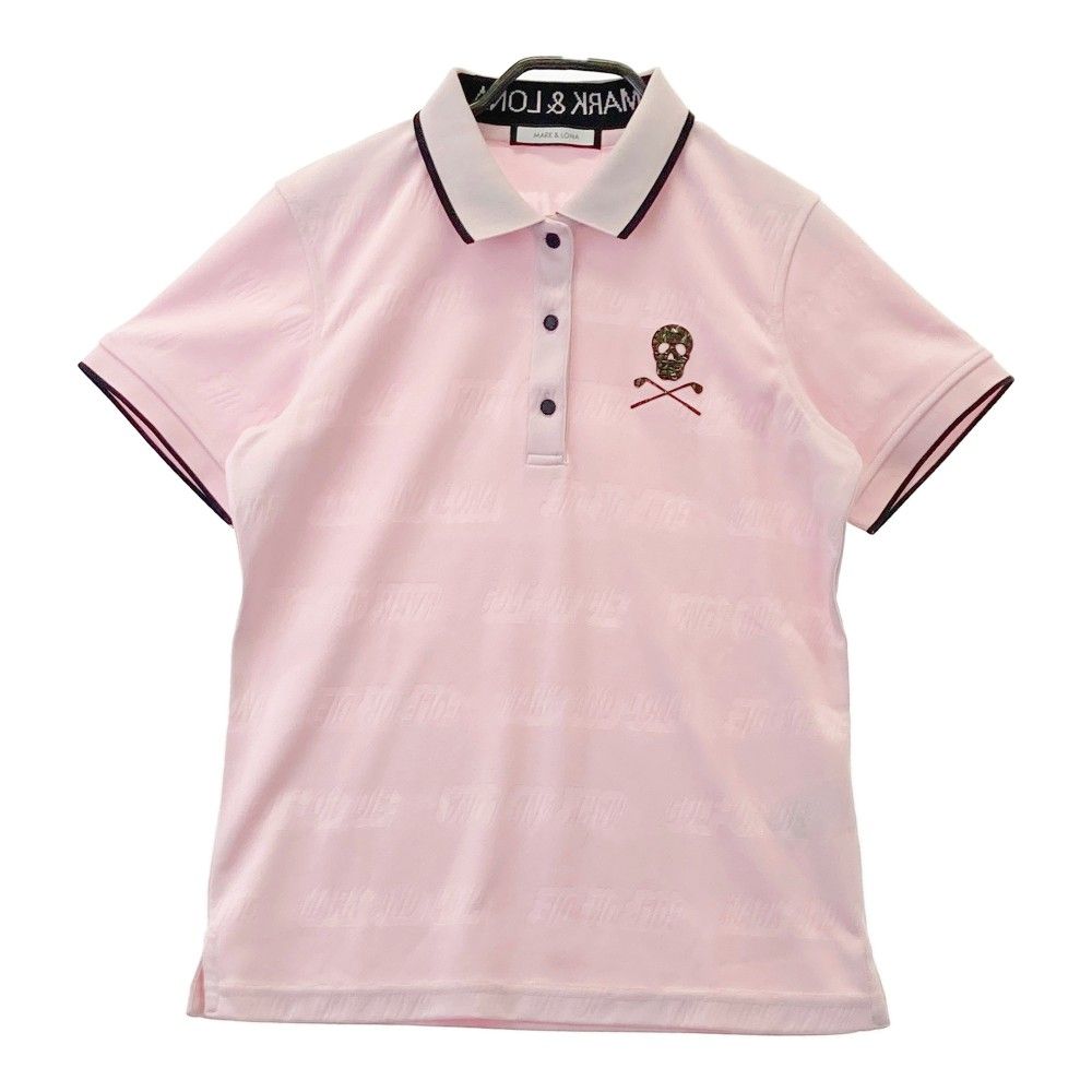 MARK&LONAマークアンドロナ ポロシャツレディース38 ゴルフウェア 総柄