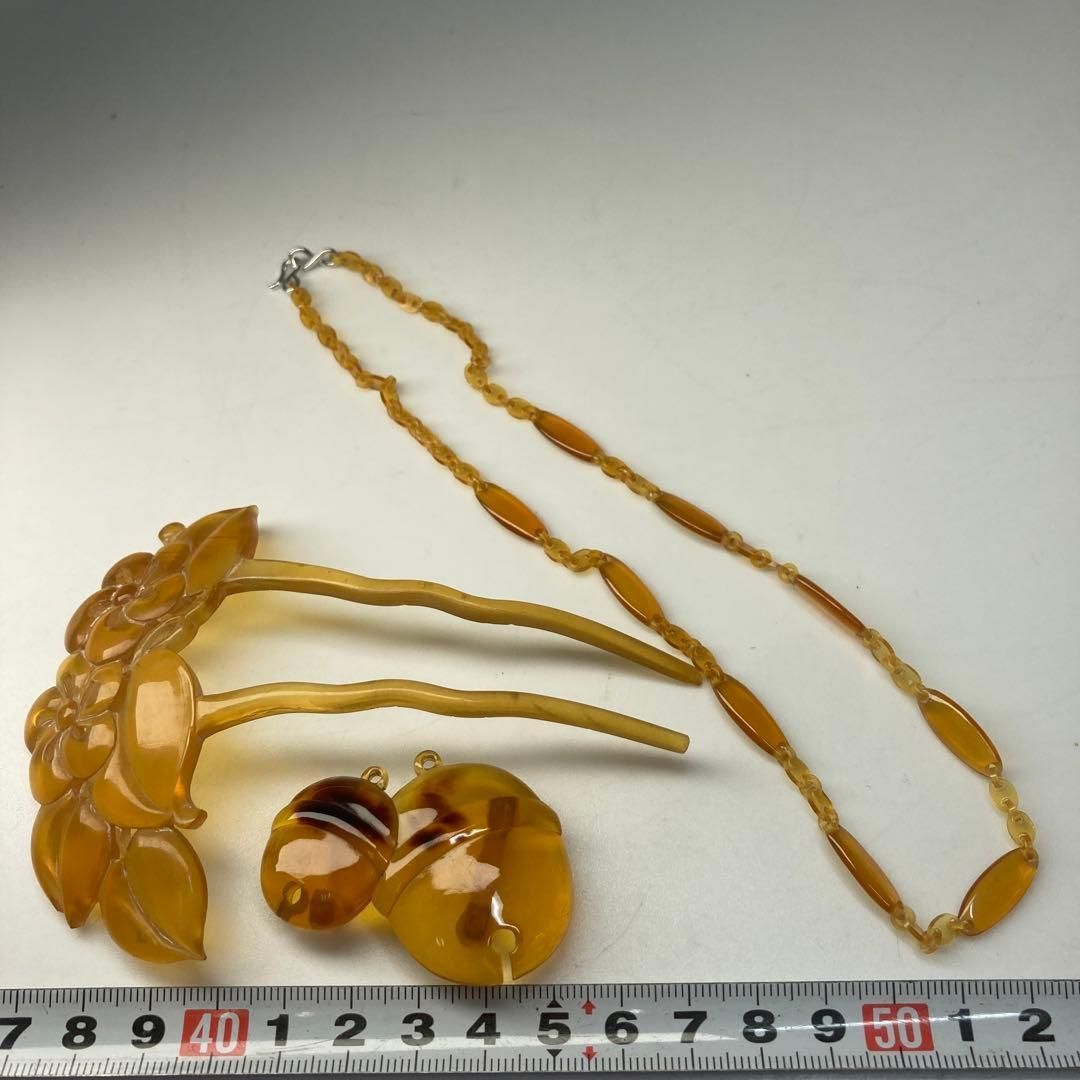 本白鼈甲 簪 帯留など 22g 東な6-0414ア⑨