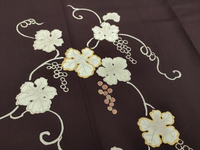 平和屋着物○訪問着 刺繍 葡萄蔦の葉文 金彩 正絹 逸品 DAAS3871ps