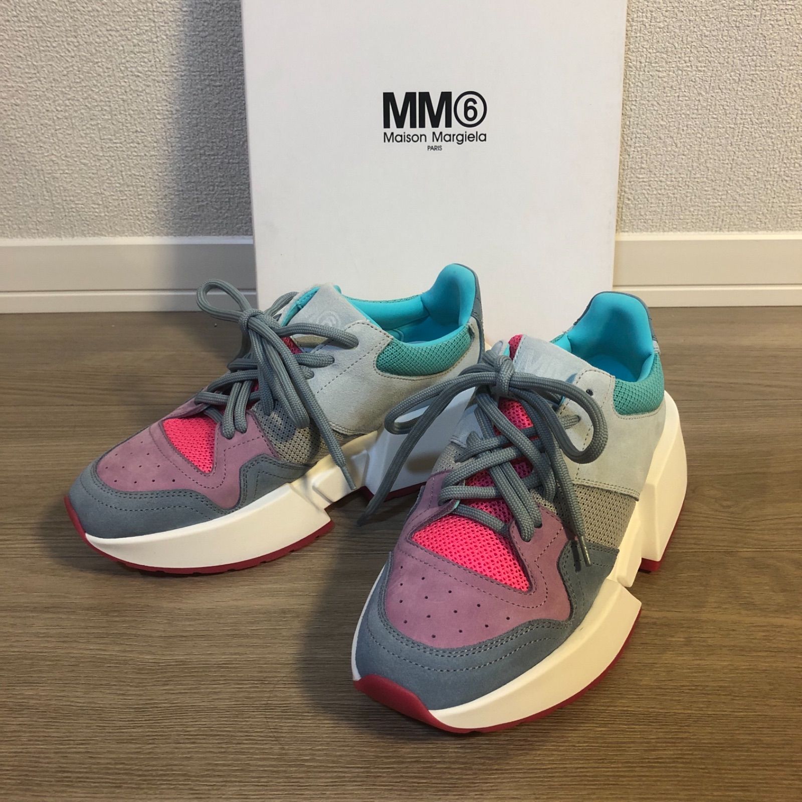mm6メゾンマルジェラ カラーブロック 厚底 スニーカー - メルカリ 