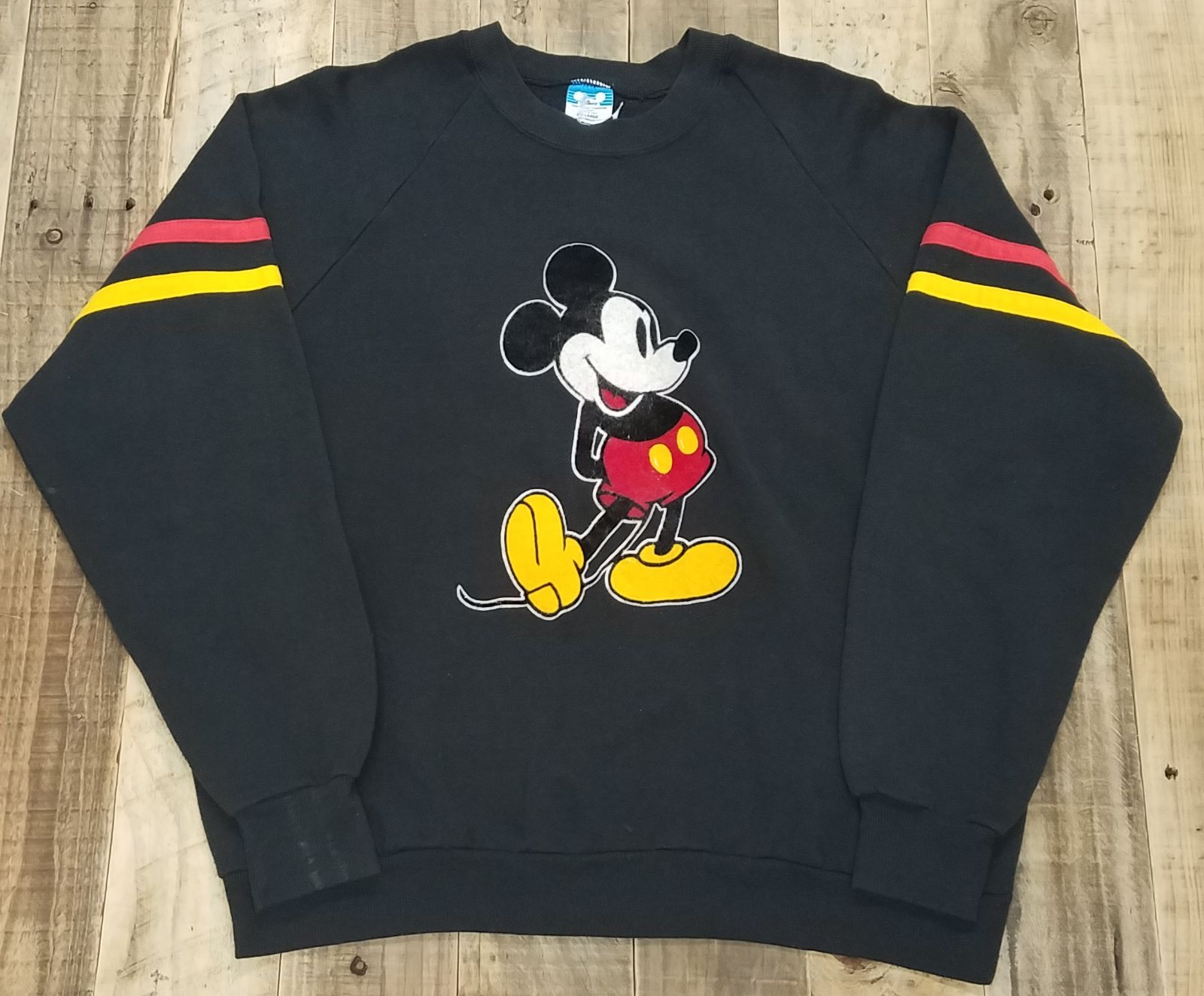 80's USA製 Disney Mickeyフロッキープリントスウェット XL - メルカリ