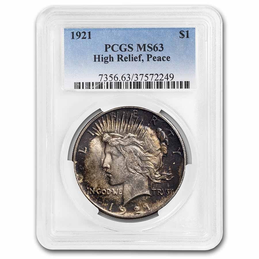 1921 Peace Dollar MS-63 PCGS Td