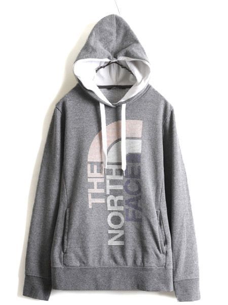 THE NORTH FACE - ノースフェイス 2トーン プリント スウェット フード パーカー L 裏起毛 THE NORTH FACE - ノースフェイス プリント スウェット フード