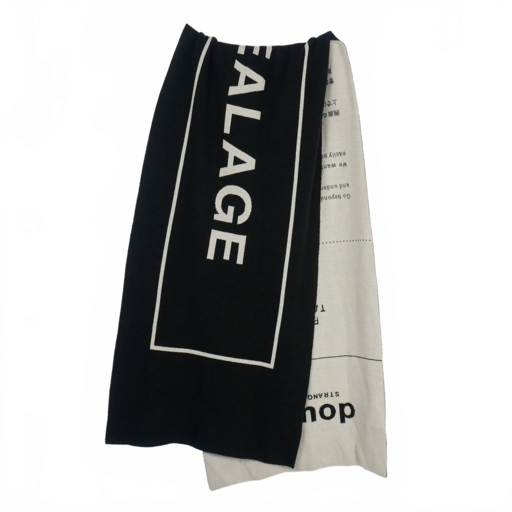 ダブレット doublet × アンリアレイジ ANREALAGE リバーシブル ビッグタグマフラー ブランケット 白 黒 ホワイト ブラック 19AW11AZ23