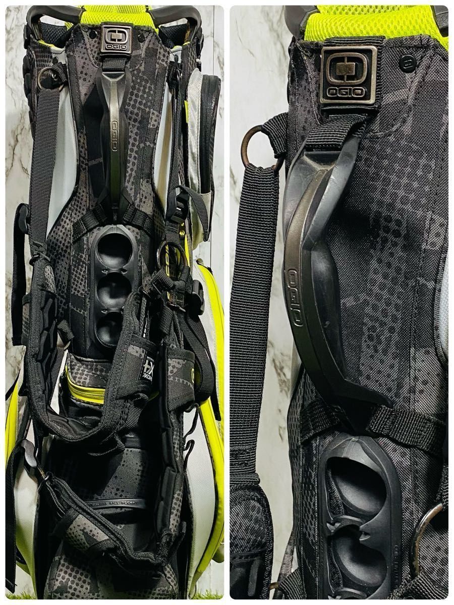 【良品】オジオ RECOIL スタンド式 キャディバッグ グリーン×ブラック 良品】オジオ RECOIL スタンド式 キャディバッグ グリーン