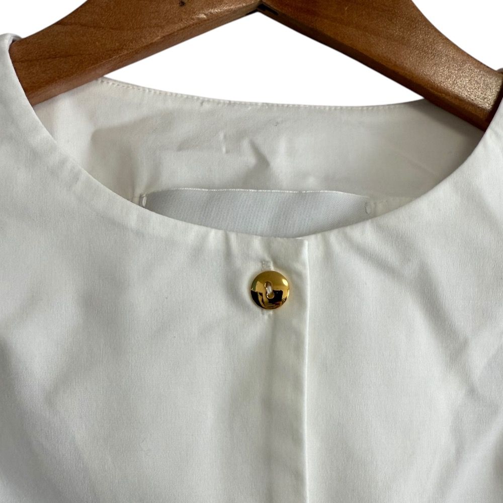 美品 クリーニング済み St.cecilia セントセシリア 長袖 パフスリーブ クリオネブラウス シャツ 38 ホワイト レディース 古着 中古 美品 クリーニング済み St.cecilia セントセシリア 長袖
