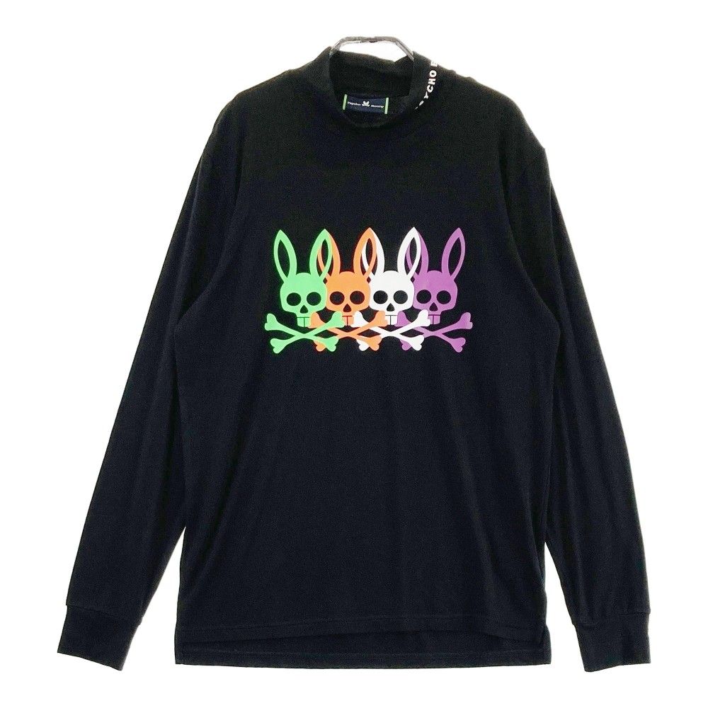 サイズ：XL PSYCHO BUNNY サイコバニー  ハイネック 長袖Tシャツ  ブラック系 [240101302365]# ゴルフウェア メンズ ストスト