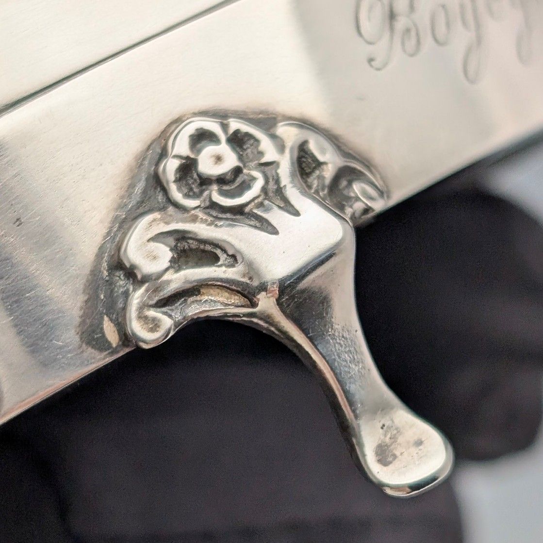 1907年 英国アンティーク 純銀製 ジュエリーボックス 88g Henry