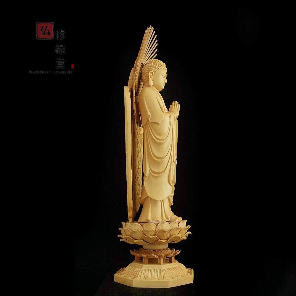 【修縁堂】古美術品 飛天光背 浄瓶観音 仏師で仕上げ品 木造仏像 修縁堂】古美術品 飛天光背 浄瓶観音 仏師で仕上げ品 木造