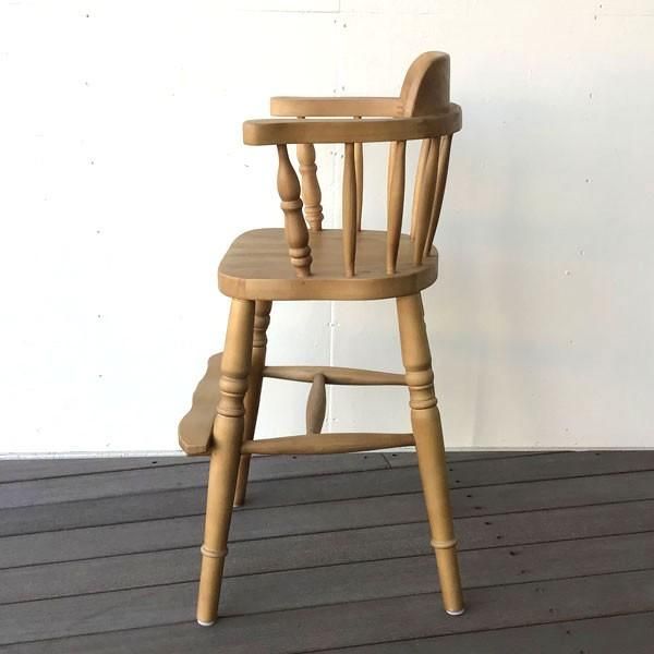 送料無料　木製キッズチェアHi （ブラウン）ベビーチェア キッズチェア 木製 ハイタイプ ハイチェア ダイニングチェア おしゃれ 北欧 イス 椅子