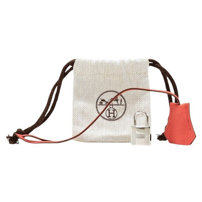 エルメス HERMES クロシェット カデナ キー×2 セット トリヨンクレマンス レザー SV金具 鍵 カギ バッグ アクセサリー 付属品 レディース オレンジフィールド オレンジ mbl23004
