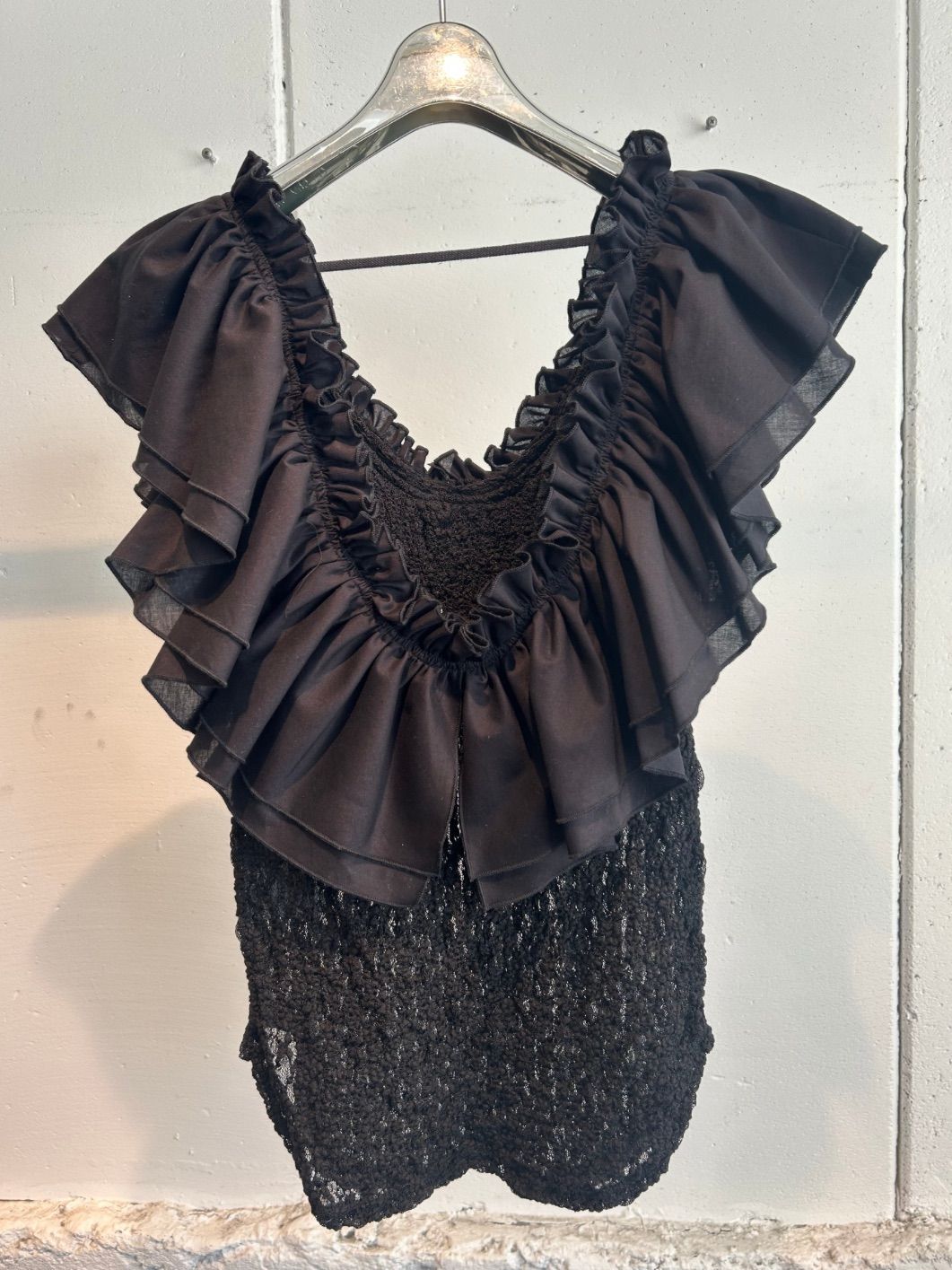 FUMIE TANAKA】square lace OP BLACK サイズ1 FUMIE TANAKA