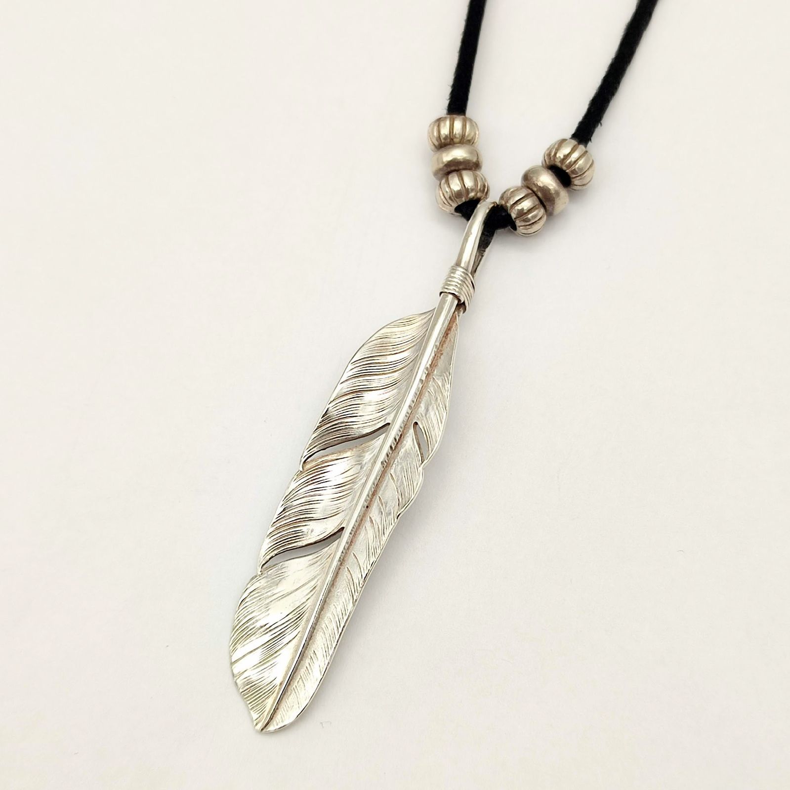 美品】LARRR SMITH ラリースミス フェザーペンダント EFNL-0006