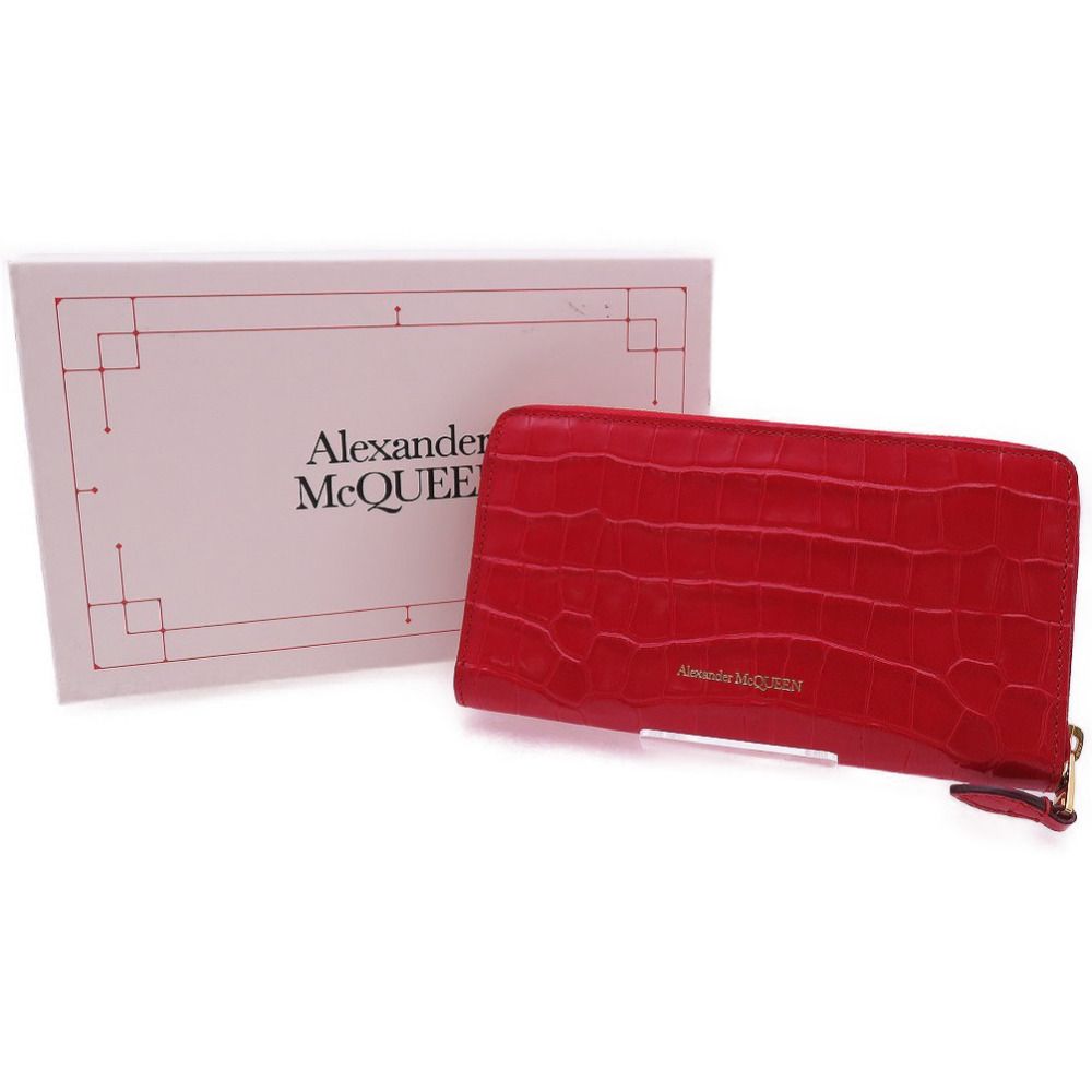 未使用 アレキサンダーマックイーン 長財布 スカル ラウンドファスナー