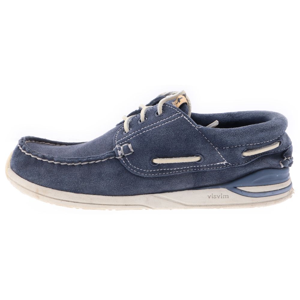 VISVIM (ヴィスヴィム) HOCKNEY-FOLK ホックニーホルク スウェード デッキシューズ ネイビー