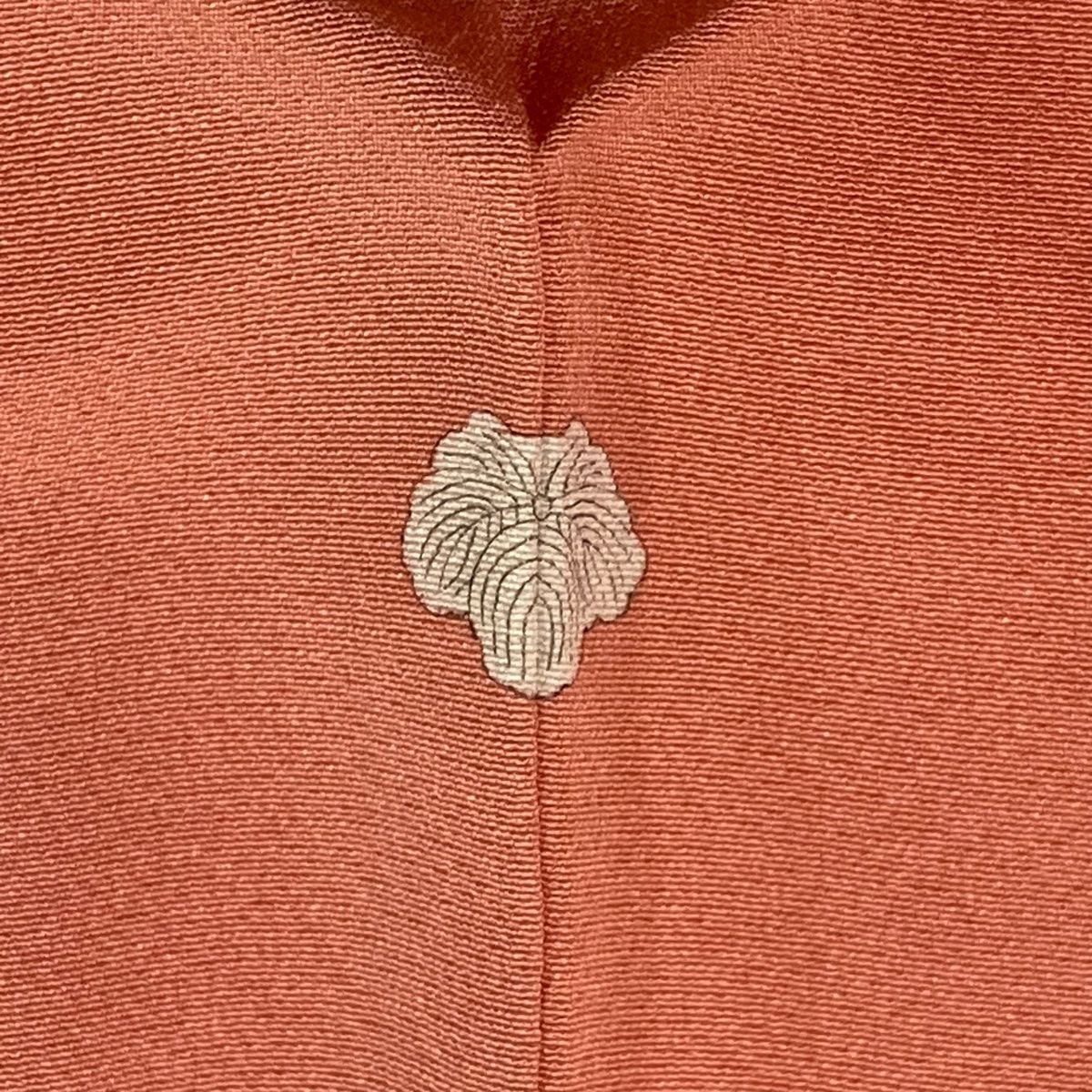 色無地 身丈163cm 裄丈63.5cm S 袷 サーモンピンク 正絹 優品 一つ紋