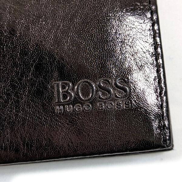 【新品未使用】ヒューゴボス HUGO BOSS 二つ折り財布 本革 ブラック