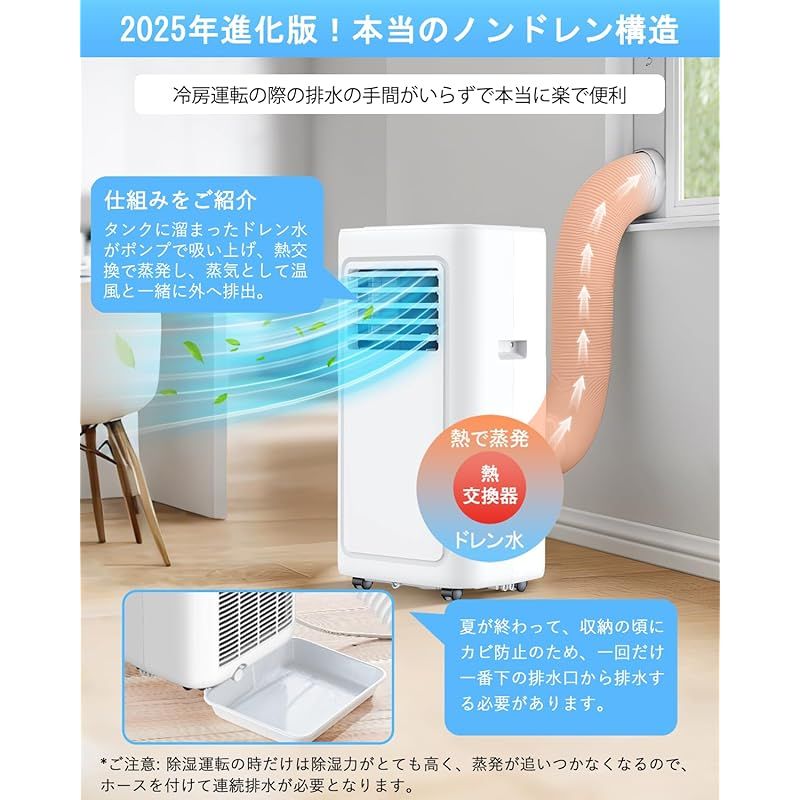 JYWINA スポットクーラー 家庭用 移動式エアコン【2025新型