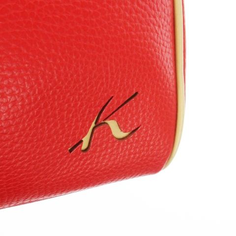 【美品】キタムラ ショルダーバッグ ポーチ付き レザー シボ革 ロゴ 赤 キタムラ Kitamura ショルダーバッグ レザー 革 シボ革 ロゴ 赤
