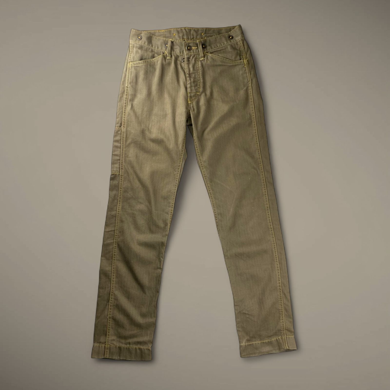 RRL ダブルアールエル / オフィサーリネンコットンヘリンボーンパンツ 