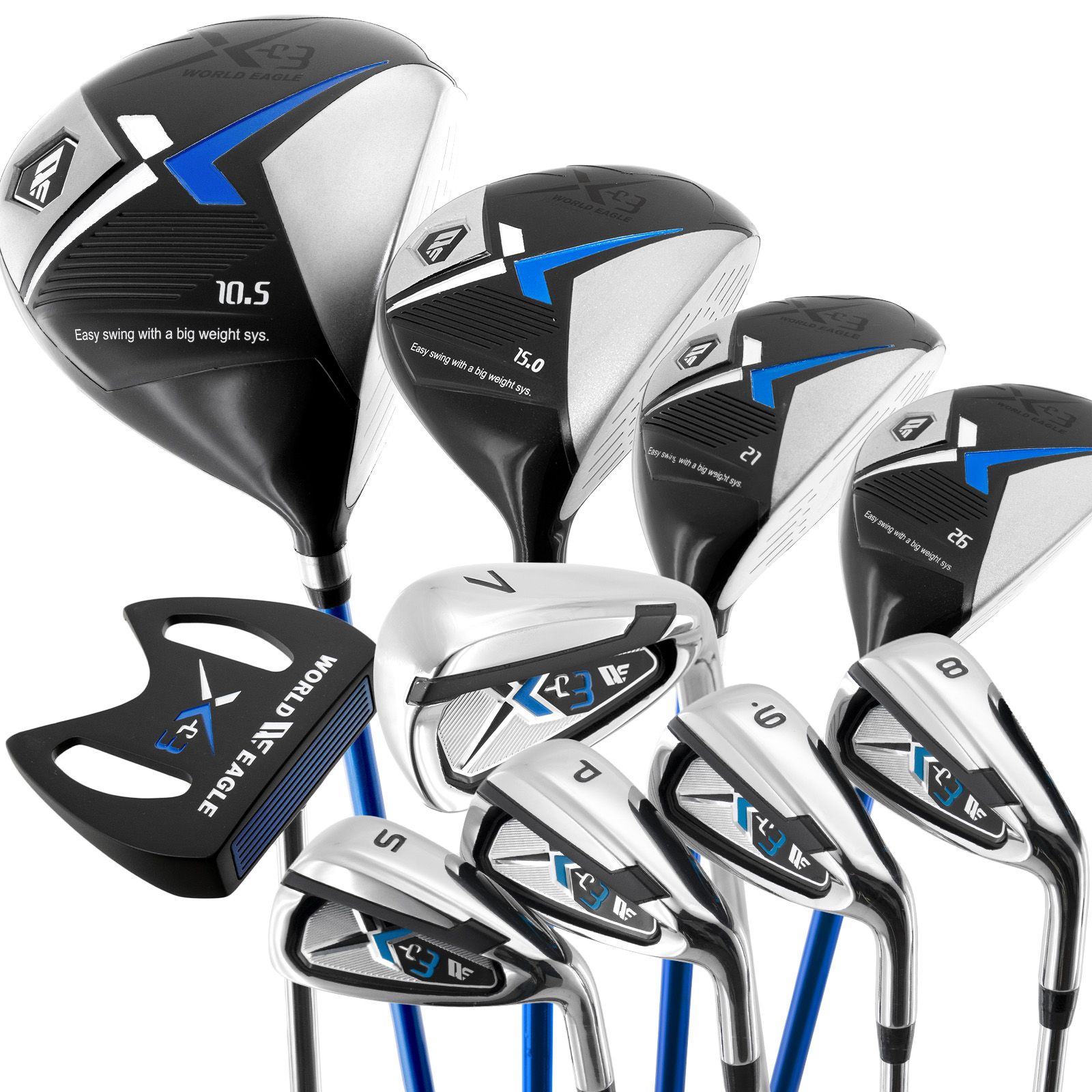 公式 ワールドイーグル WE X-03 メンズゴルフクラブセット 右利き用 バッグなし