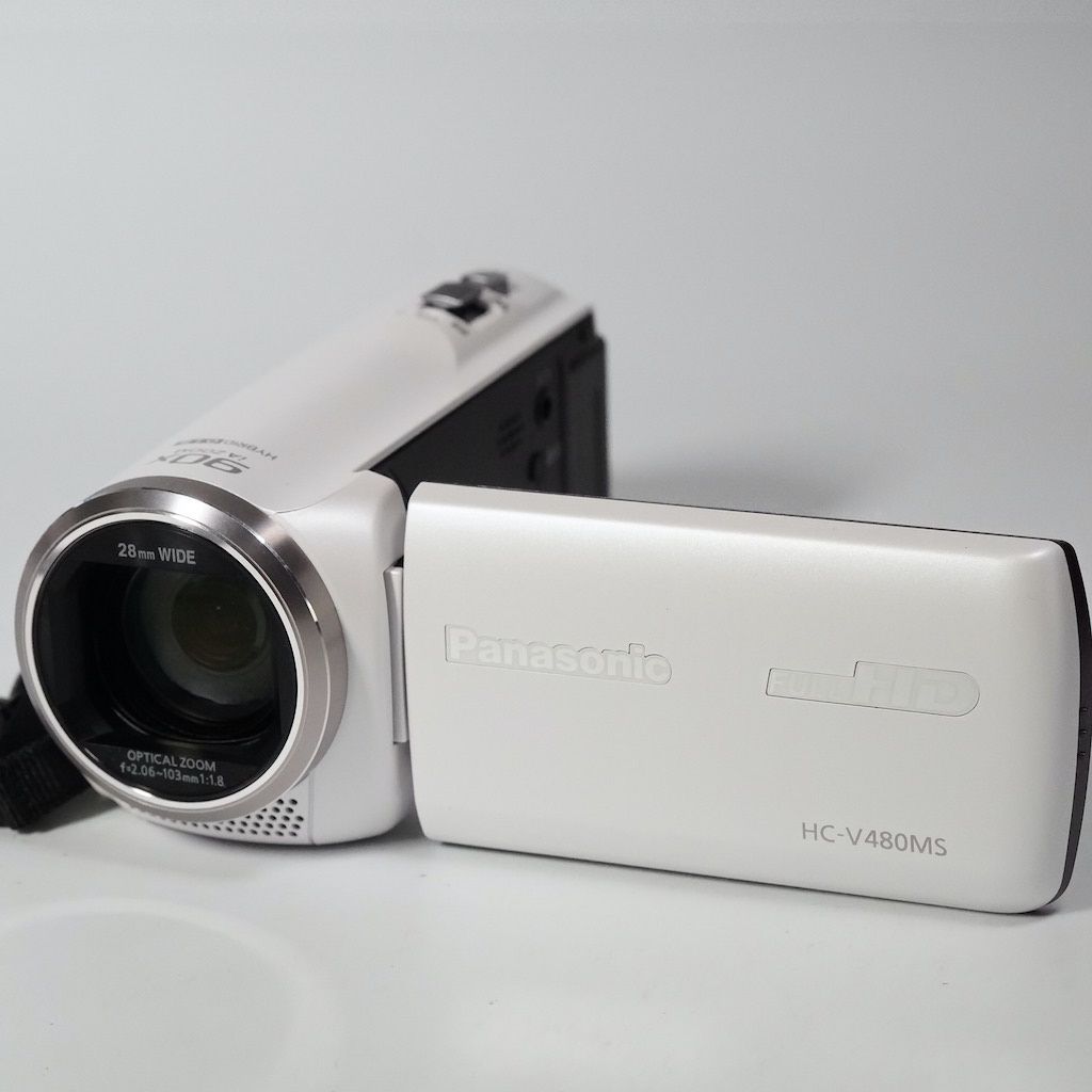 パナソニック  HC-V480MS-W ホワイト ビデオカメラ 中古品 美品】パナソニック Panasonic HC-V480MS-W ホワイト ビデオカメラ