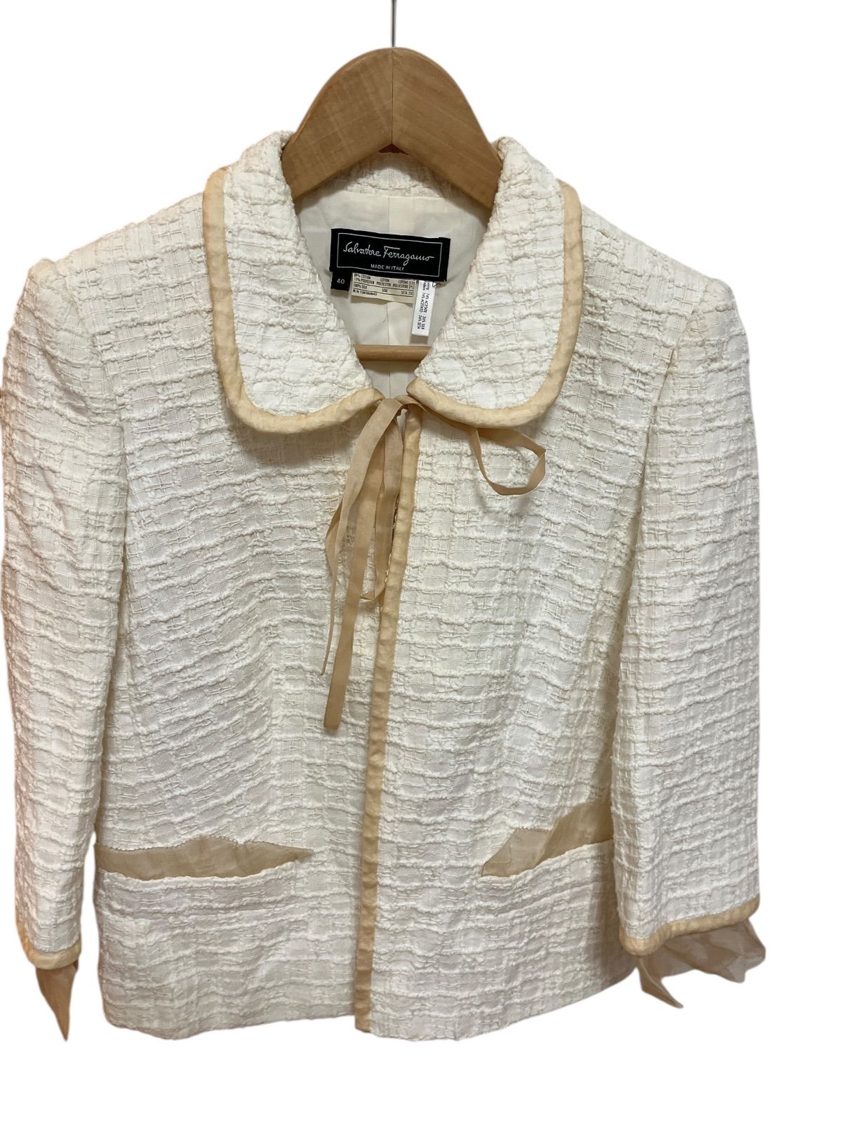 Z1560Salvatore Feragamo サルヴァトーレフェラガモ 七分袖 春夏