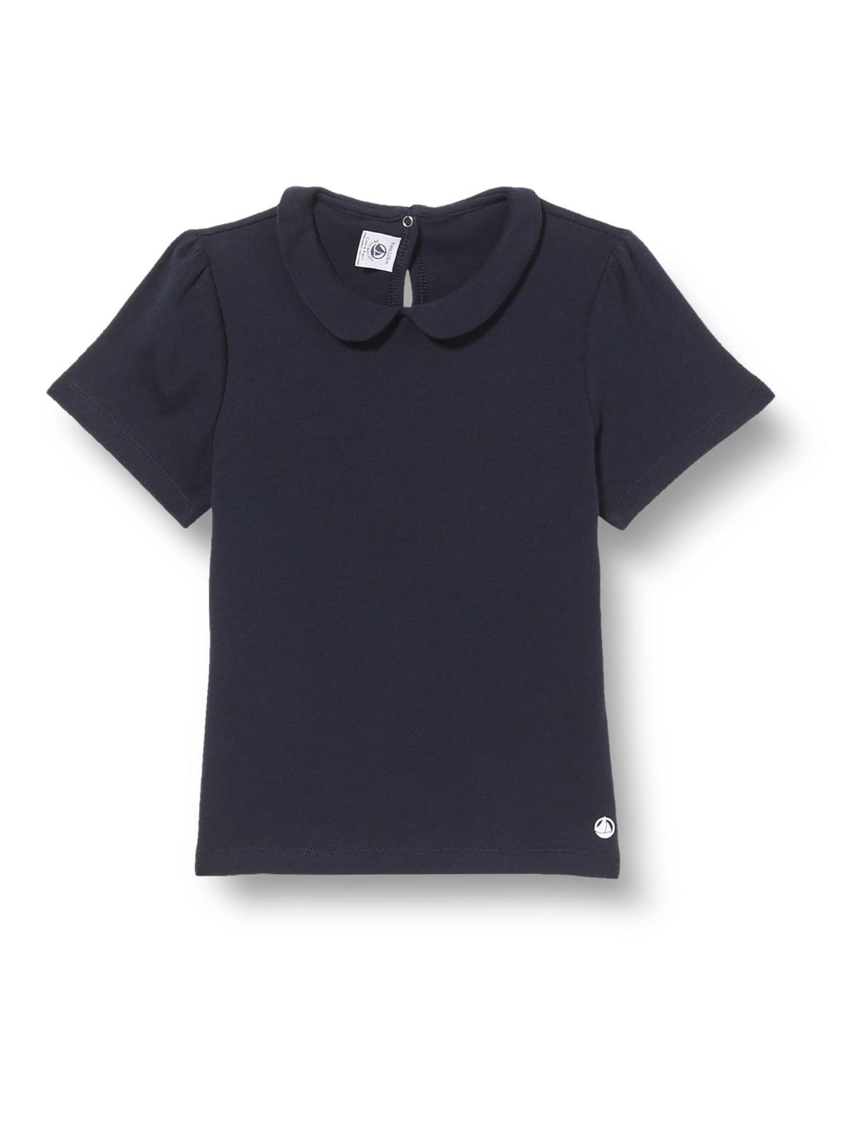 3 Years_ダークネイビー プチバトー 衿付き 半袖 Tシャツ 女の子 A046802A 3才 95cm ダークネイビー PB400 PB42