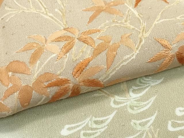 平和屋本店■極上　創業460年・千總　訪問着　刺繍　遠山草木文　暈し染め　鶸茶色地　逸品　CZAA3253s5 平和屋本店□極上 創業460年・千總 訪問着 刺繍 遠山草木文 暈し染め