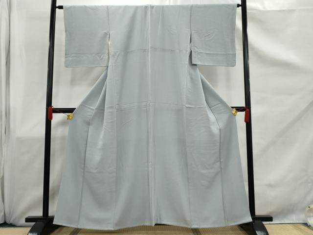 平和屋着物▽上質な色無地 単衣 花尽くし地紋 秘色色 正絹