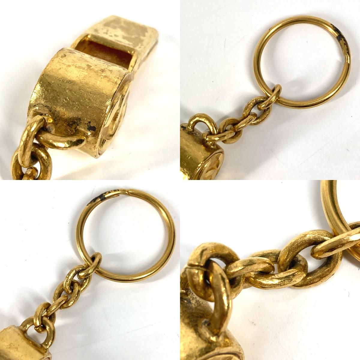 CHANEL シャネル キーホルダー CC ココマーク ホイッスル 笛 メタル
