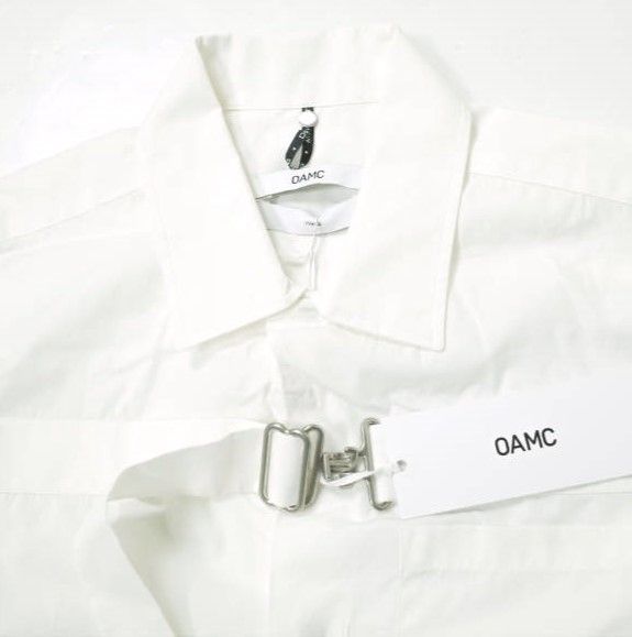 【美品】OAMC バッグプリントシャツ OAMC オーエーエムシー Strapped Shirt バックルフロント