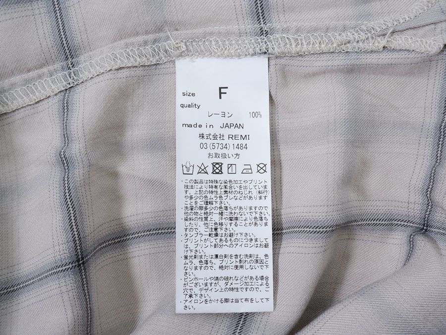 REMI RELIEFレミレリーフ 2023SS L'Appartementアパルトモン別注CHECK