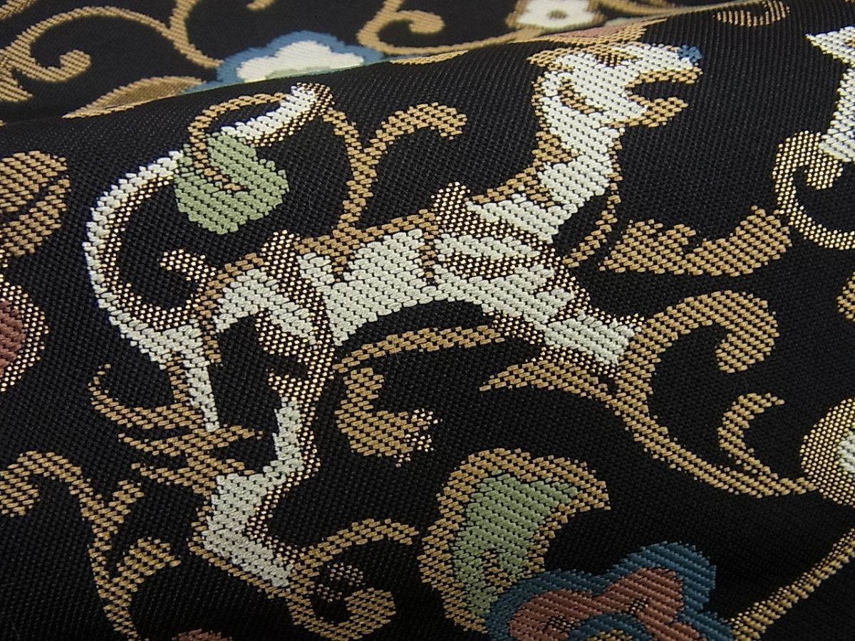 平和屋1□極上 西陣 川島織物謹製 全通柄 本袋帯 本金 鳳凰花唐草文