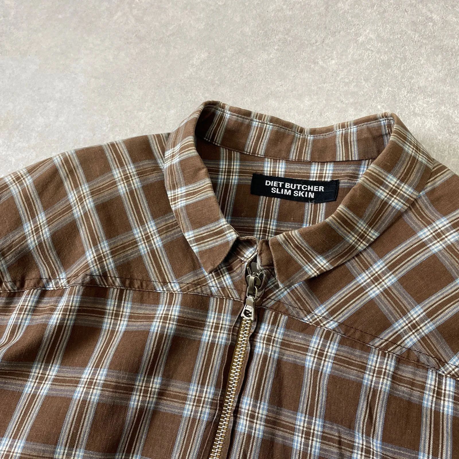 DIET BUTCHER SLIM SKIN チェック柄 スウィングトップ ブルゾン