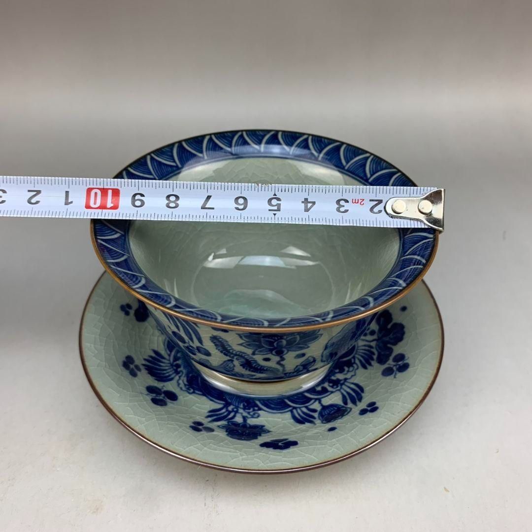 中国茶器 景徳鎮 陶磁器 鯖藻紋開片三才蓋碗 茶道具 工芸品 置物 中国茶器 景徳鎮 陶磁器 鯖藻紋開片三才蓋碗 茶道具 工芸品 置物