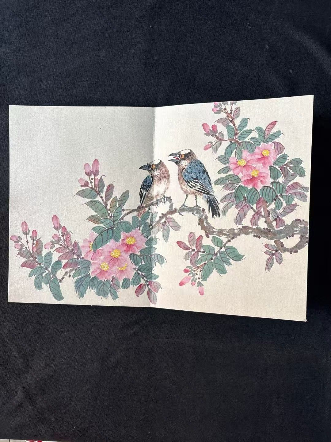  中国古美術 旧蔵 于非閣款 短冊 花鳥圖冊 手描き 書道品 賞物 置物 収蔵品 中国古玩 短冊 書