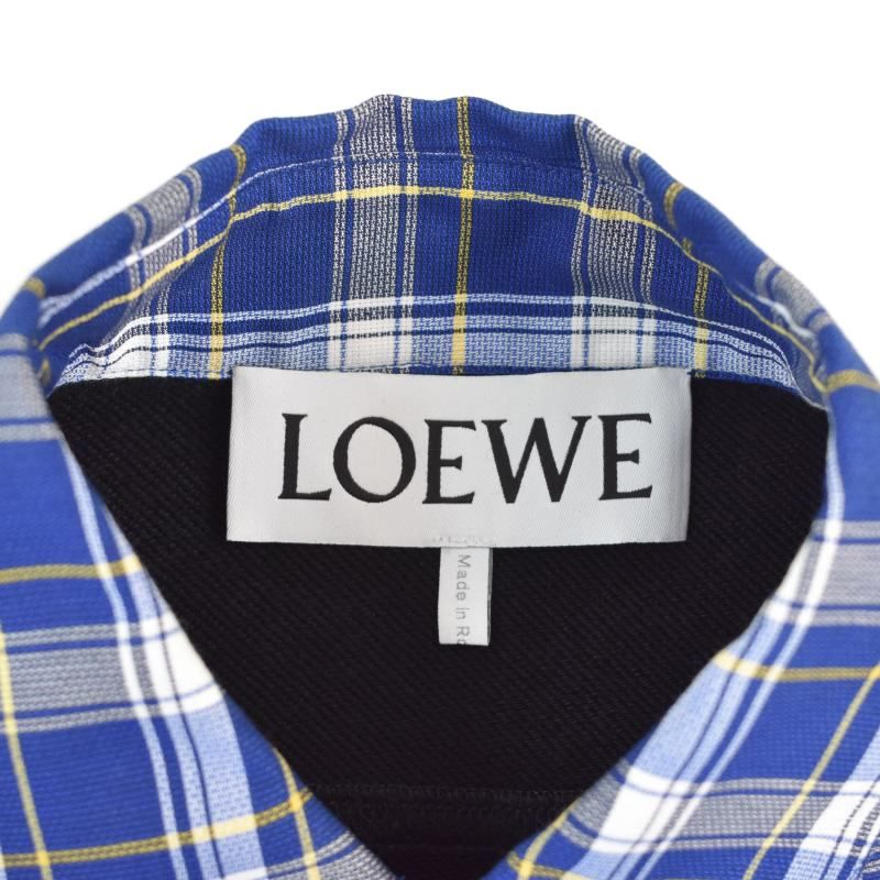 LOEWE ロエベ チェック 長袖 シャツ アナグラム ロゴパッチ ハンガー