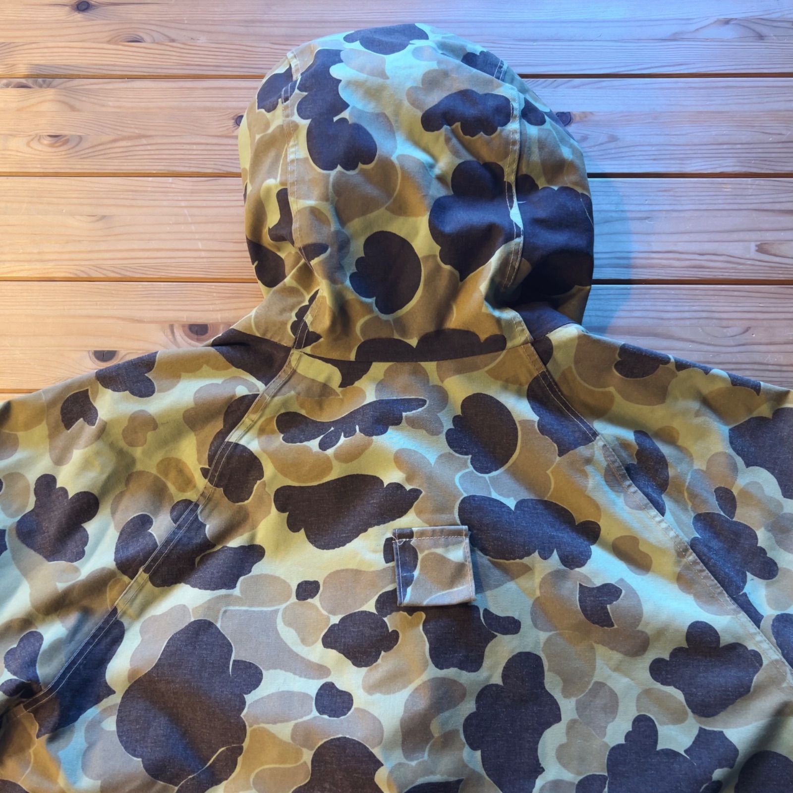 80’s Cabela’s USA製 ダックハンターカモ柄 フーデッドジャケット 80s Cabela's Duck Hunter Camo Gore-Tex Padding Jacket 迷彩 L
