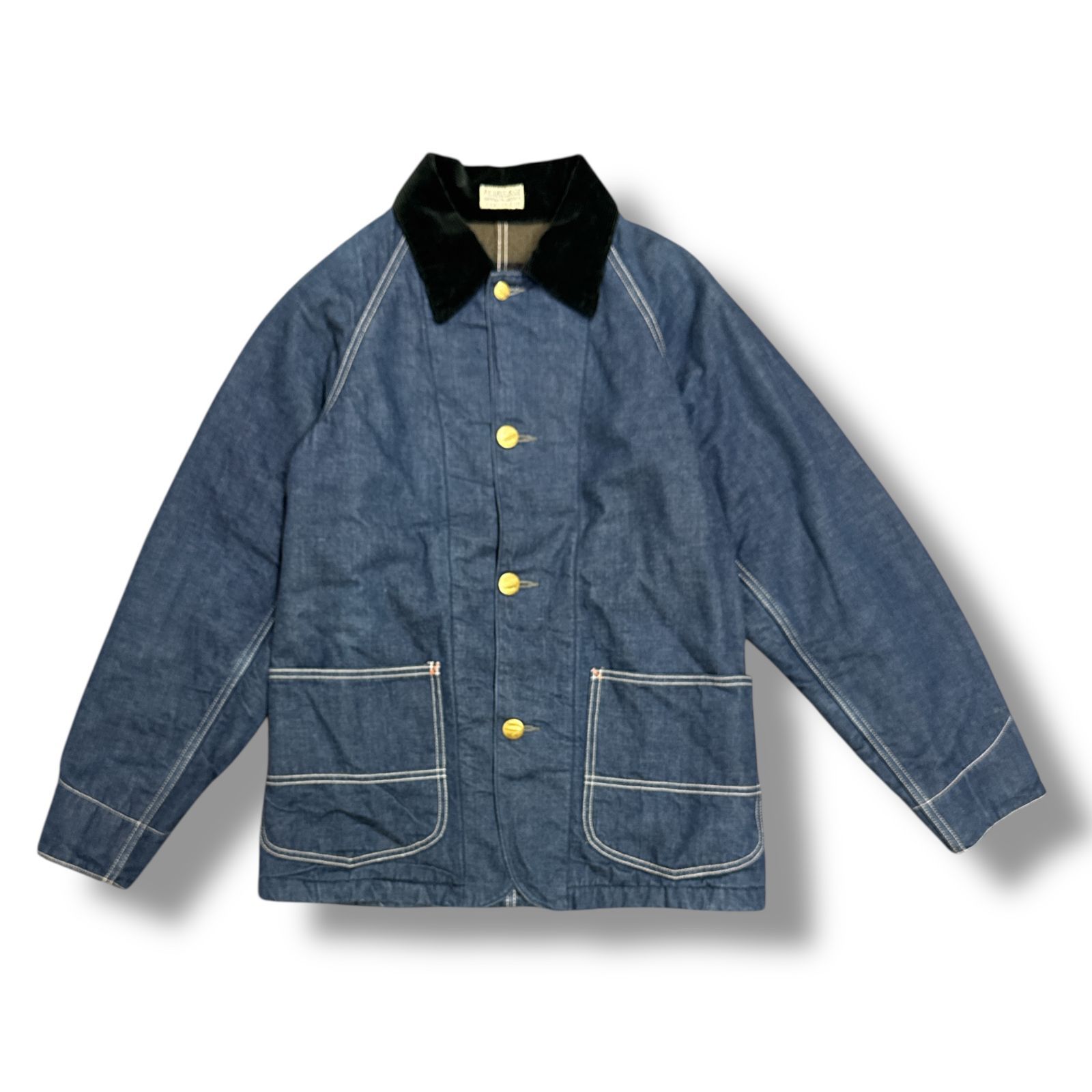 アットラスト　サンドベージュ　32 ATLAST &CO 裏ブランケット デニム カバーオール ジャケット