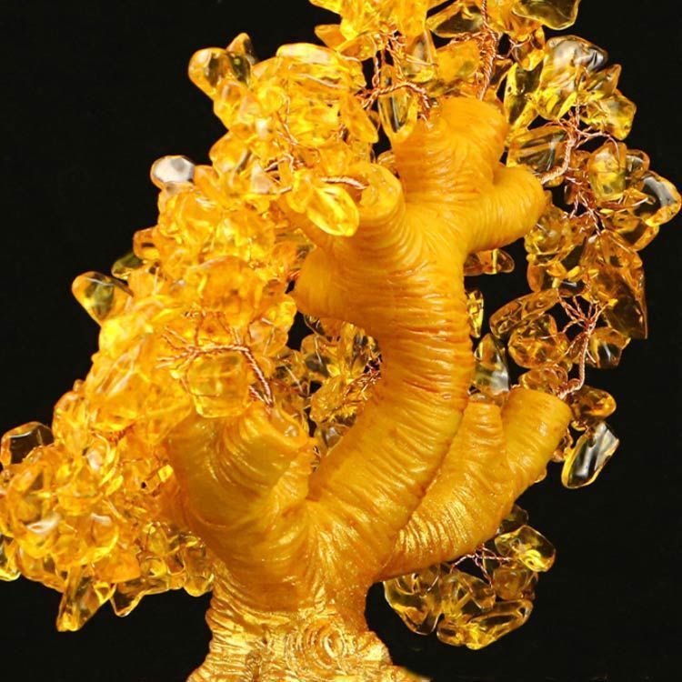 シトリンと龍の置物縁起物オブジェ